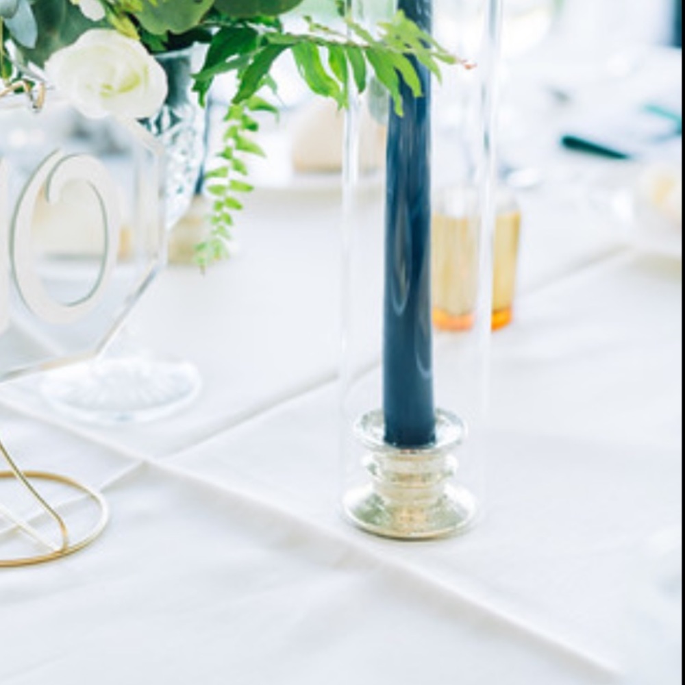Mercury glass taper candle holder